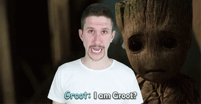 Man In White Shirt Saying I Am Groot GIF