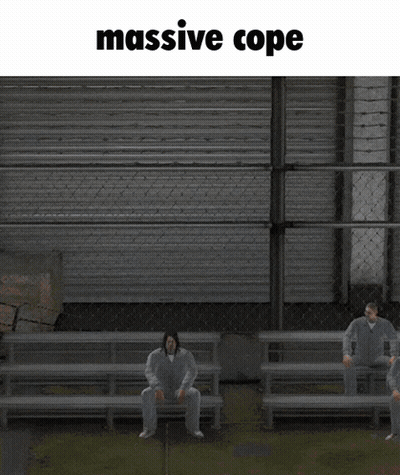 Man In White Shirt Saying Massive Cope GIF
