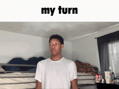 Man In White Shirt Saying My Turn Beside Bed GIF
