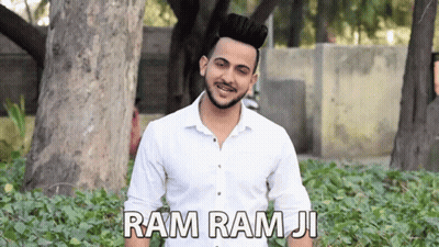Man In White Shirt Saying Ram Ram Ji GIF