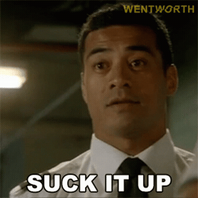 Man In White Shirt Saying Suck It Up GIF