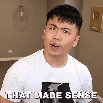 Man In White Shirt Saying That Made Sense GIF