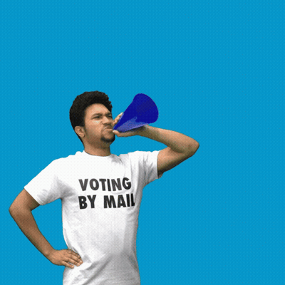 Man In White Shirt Saying Voting By Mail GIF