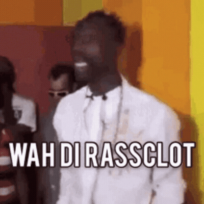 Man In White Shirt Saying Wah Dirassclot GIF