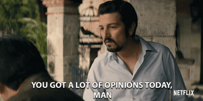 Man In White Shirt Saying You Got A Lot Of Opinions Today Man GIF