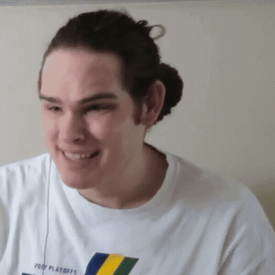 Man In White Shirt Says 2010 Playoffs Smiles GIF