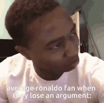 Man In White Shirt Says Average Ronaldo Fan GIF