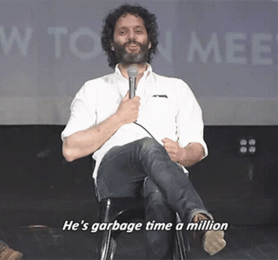 Man In White Shirt Says He's Garbage Time A Million GIF