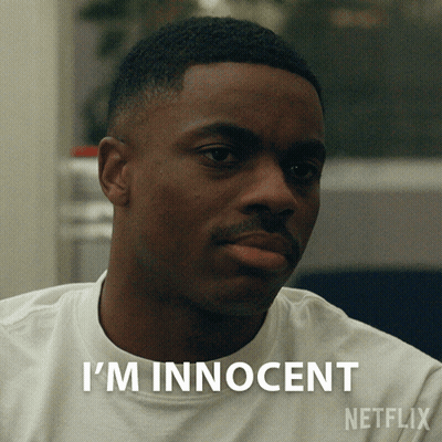 Man In White Shirt Says I'm Innocent On Netflix GIF