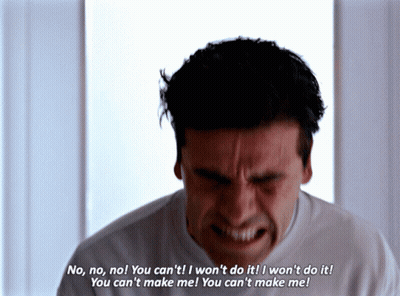 Man In White Shirt Says No No No You Cant I Wont Do It GIF