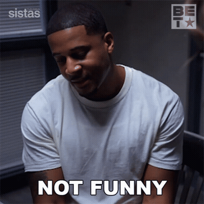 Man In White Shirt Says Not Funny GIF