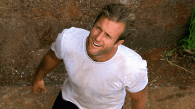 Man In White Shirt Smiling Looking Up GIF