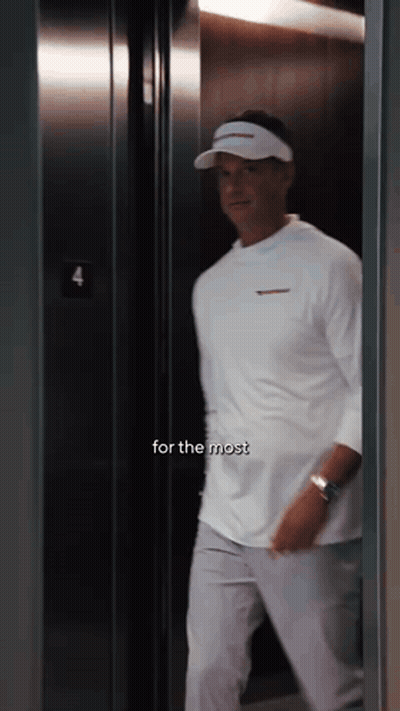 Man In White Shirt Walking Into Elevator 4 GIF