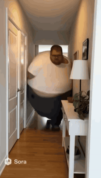 Man In White Shirt Walking Sora GIF
