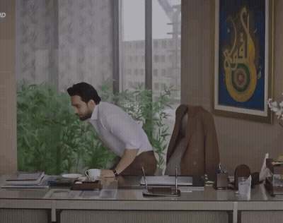 Man In White Shirt With Arabic Writing Painting GIF