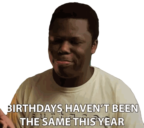 Man In White Shirt With Birthdays Not The Same Sticker