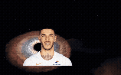 Man In White Shirt With Cliffs Text In Black Hole GIF