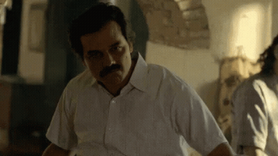 Man In White Shirt With Mustache GIF