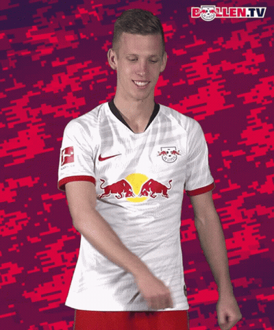 Man In White Shirt With Red Bulls GIF