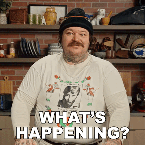 Man In White Shirt With What's Happening GIF