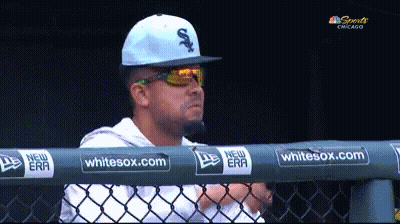 Man In White Sox Hat And Sunglasses GIF
