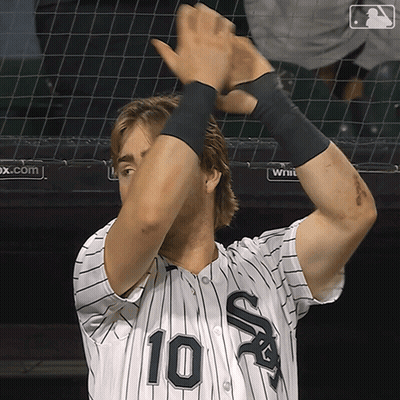 Man In White Sox Jersey Clapping GIF