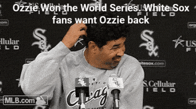 Man In White Sox Sweatshirt Fans Want Ozzie Back GIF