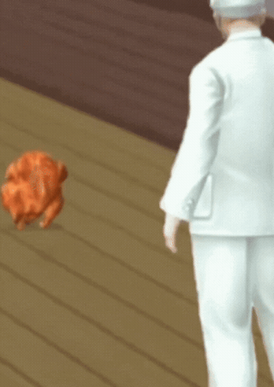Man In White Suit And Hat Walking On Wooden Floor GIF