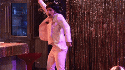 Man In White Suit Dancing Happy Birthday GIF
