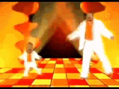 Man In White Suit Dancing On Checkered Floor GIF