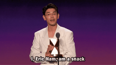 Man In White Suit Saying Eric Nam GIF