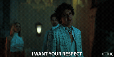 Man In White Suit Says I Want Your Respect Netflix Ad GIF