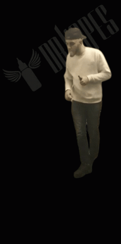 Man In White Sweater And Black Hat Smoking GIF