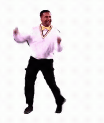 Man In White Sweater And Black Pants Dancing GIF
