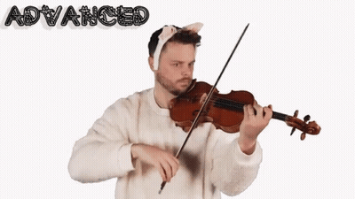 Man In White Sweater Playing Violin Advanced GIF