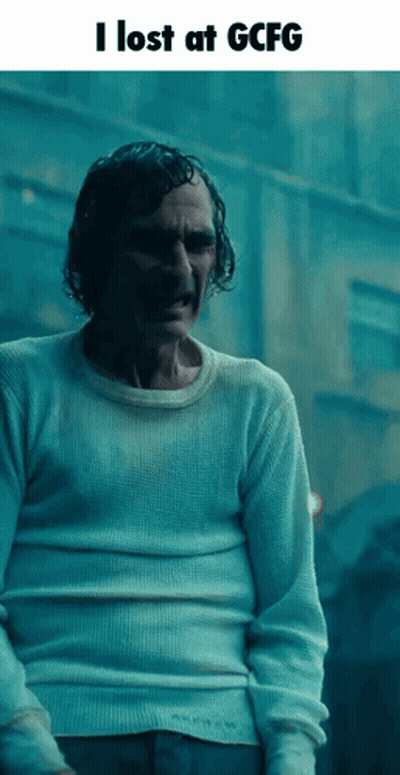 Man In White Sweater Saying I Lost At GCFG GIF