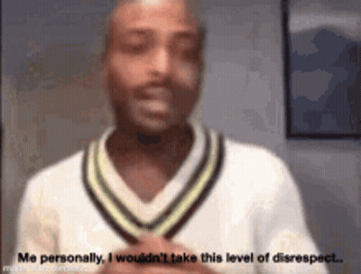 Man In White Sweater Talking About Disrespect GIF