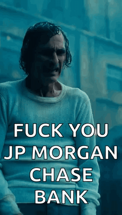 Man In White Sweater With F**k You JP Morgan GIF