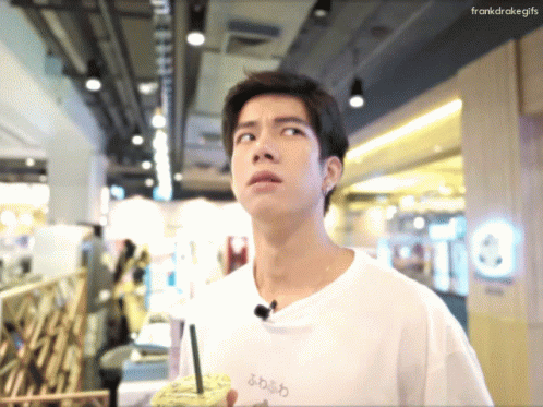 Man In White T-Shirt Saying Frankdrake GIF