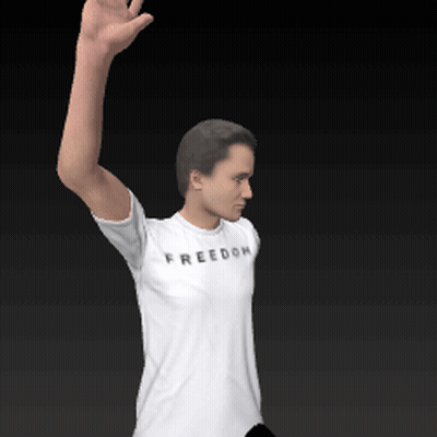 Man In White T-Shirt Saying Freedom GIF