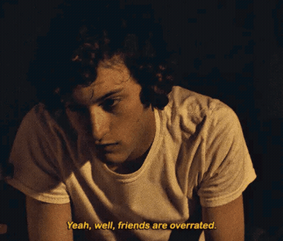 Man In White T-Shirt Says Friends Overrated GIF