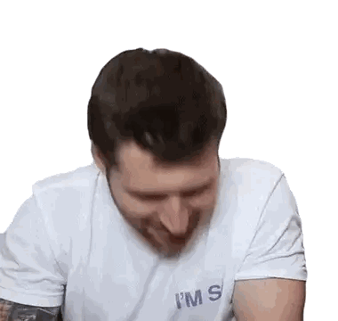 Man In White T-Shirt Smiling I'm S Sticker