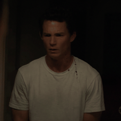 Man In White T-Shirt With Blood GIF