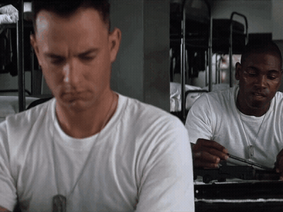 Man In White T-Shirt With Dog Tag GIF