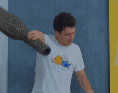 Man In White T-Shirt With Finn And Jake GIF