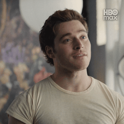 Man In White T-Shirt With HBO Max GIF