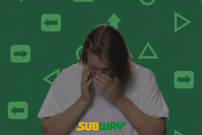 Man In White T-Shirt With Subway GIF