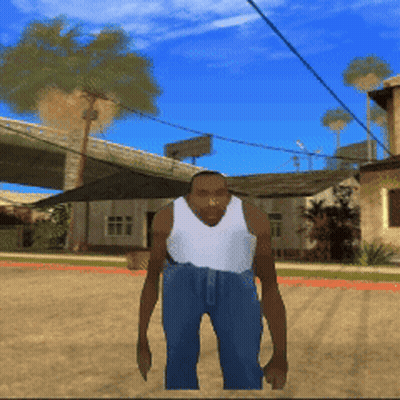 Man In White Tank Top And Blue Jeans Standing In Front Of Bridge GIF