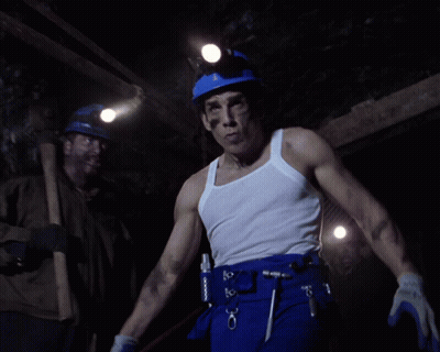 Man In White Tank Top And Blue Pants With Tool Belt Saying A GIF