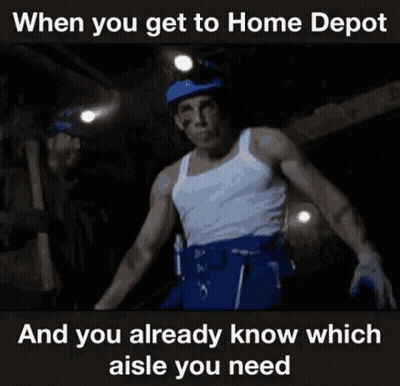 Man In White Tank Top And Blue Shorts When You Get To Home Depot GIF